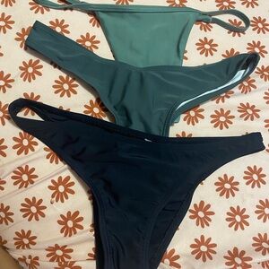 Elegant Women's Bikini Set - Teal and Black